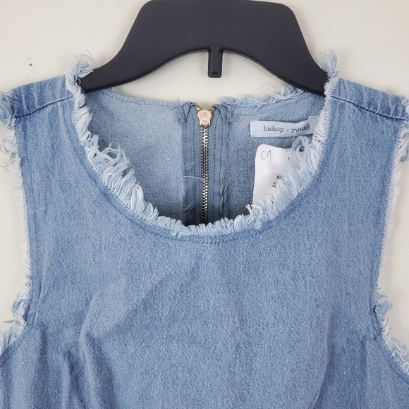 NWT Bishop + Young Denim Frayed Shift Dress - Picture 5 of 12